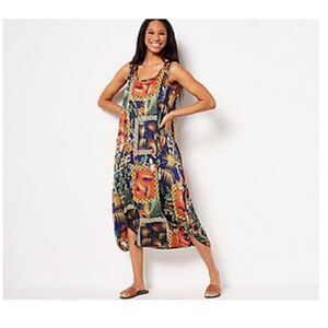 Attitudes by Renee Global Illusions Draped Jumpsuit Sz Med